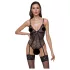 Cottelli - body aperto con reggicalze e pizzo - nero