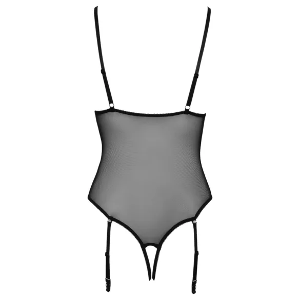 Cottelli - body aperto con reggicalze e pizzo - nero - L