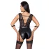 Cottelli Bondage - body pizzo con collarino - nero - M