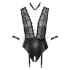 Cottelli Bondage - body pizzo con collarino - nero - XL
