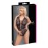 Curves Plus Taglie Forti - body trasparente con motivo (nero)