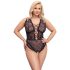 Curves Plus Taglie Forti - body trasparente con motivo (nero)