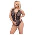 Curves Plus Taglie Forti - body trasparente con motivo (nero)