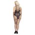 Curves Plus Taglie Forti - body trasparente con motivo (nero)