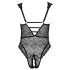 Curves Plus Taglie Forti - body trasparente con motivo (nero)