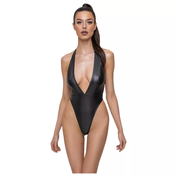 Cottelli Party - body lucido con collo halter - nero