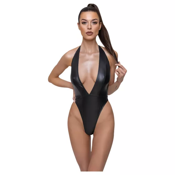 Cottelli Party - body lucido con collo halter - nero - M