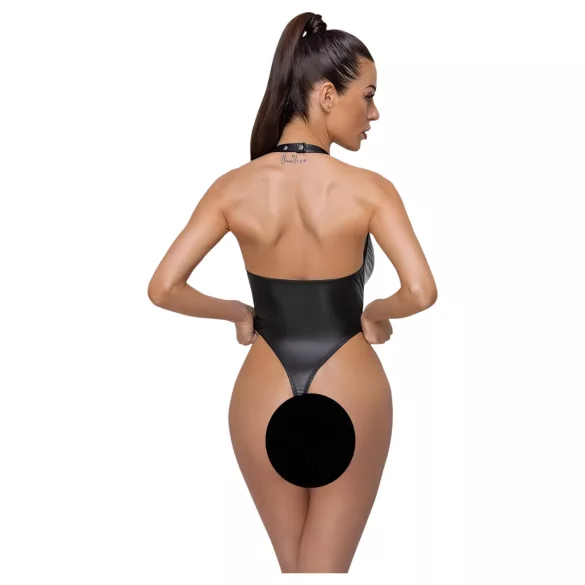 Cottelli Party - body lucido con collo halter - nero - M