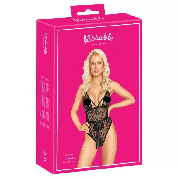 Kissable - body in pizzo (nero) - L/XL