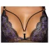 Cottelli - body aperto in pizzo ricamato - nero e lilla - M