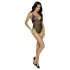 Cottelli - body aperto in pizzo ricamato - nero e lilla - XL