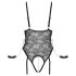 Cottelli Bondage - body aperto con manette (nero)