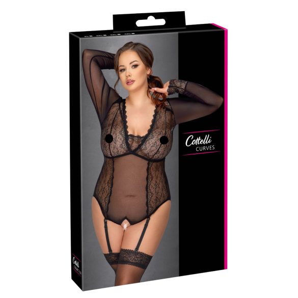 Cottelli Curves - body trasparente (nero)