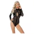 Noir - body a maniche lunghe con motivo leopardato (nero)