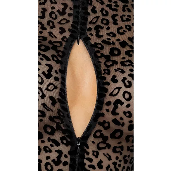 Noir - body a maniche lunghe con motivo leopardato (nero)