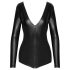Noir - body nero lucido a maniche lunghe - L