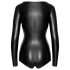 Noir - body nero lucido a maniche lunghe - L
