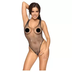 Cottelli - body in rete nero con strass (S-L)