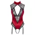Cottelli - body con pizzo e collo halter - rosso