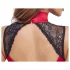Cottelli - body con pizzo e collo halter - rosso