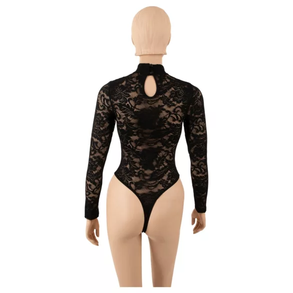 Cottelli - body in pizzo a maniche lunghe (nero) - S