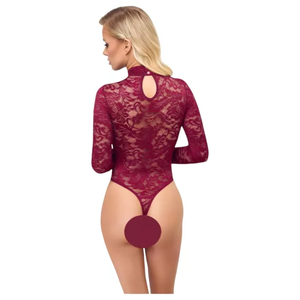 Cottelli - body in pizzo trasparente (rosso)