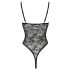 Cottelli - body trasparente aperto in pizzo - nero - M