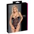 Cottelli - body trasparente aperto in pizzo - nero - M