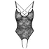 Cottelli - body trasparente aperto in pizzo - nero - XL