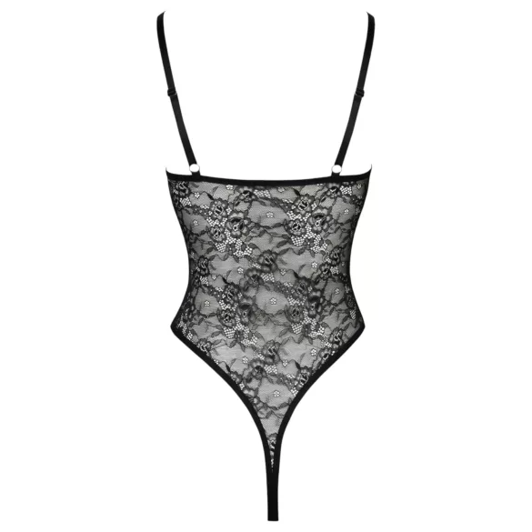 Cottelli - body trasparente aperto in pizzo - nero - XL