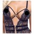 Cottelli - Body sensuale aperto con cinghie (nero)