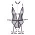 Cottelli Bondage - body aperto e manette da braccio (nero) - M