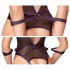 Cottelli Bondage - body aperto con polsini per le braccia (viola scuro) - L