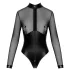 Noir - body lucido con inserto trasparente - nero