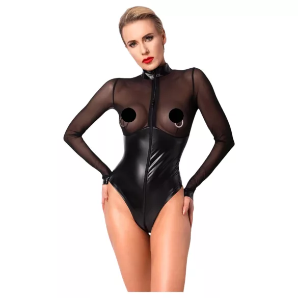 Noir - body lucido con inserto trasparente - nero - XL