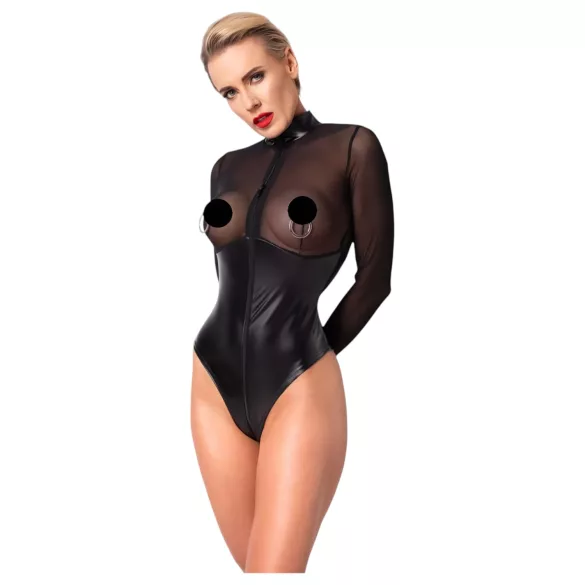 Noir - body lucido con inserto trasparente - nero - XL
