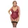 Cottelli Curves - body in pizzo con catena - rosso - 3XL
