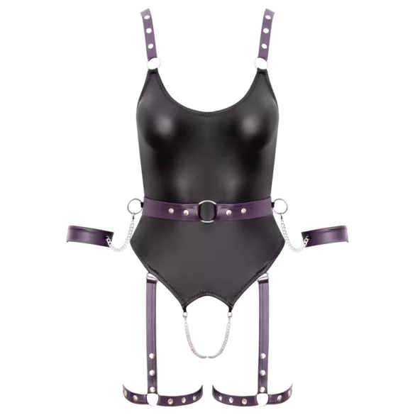 Cottelli - body bondage aperto con manette - nero - L