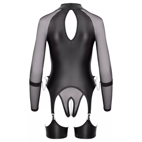 Cottelli Bondage - top trasparente con manette - nero