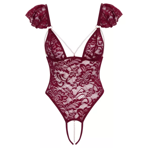 Cottelli - body in pizzo con perle - rosso - L