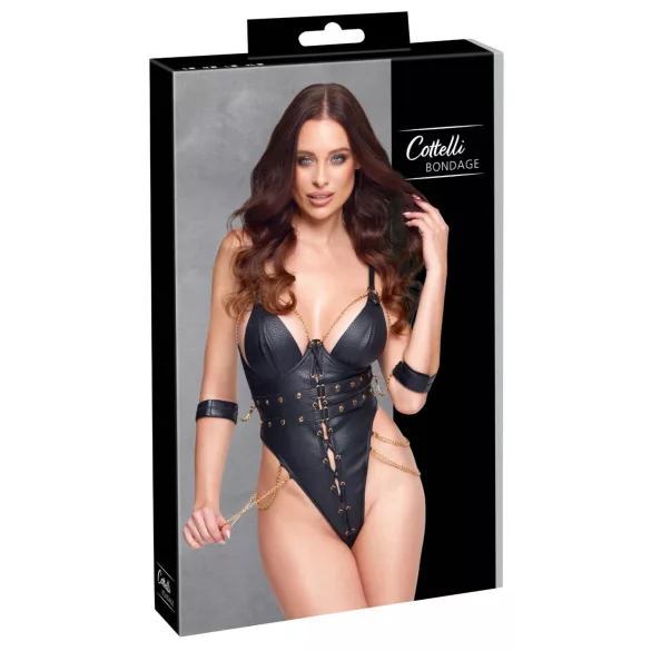Cottelli - body bondage con catene (nero)
