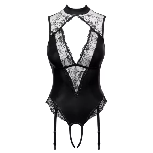 Cottelli - body con reggicalze, aperto all’inguine (nero) - M
