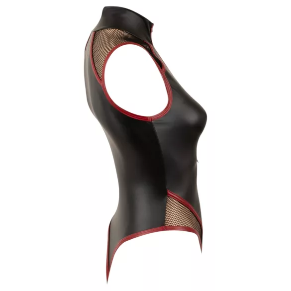 Cottelli - body in rete con cerniera (nero)
