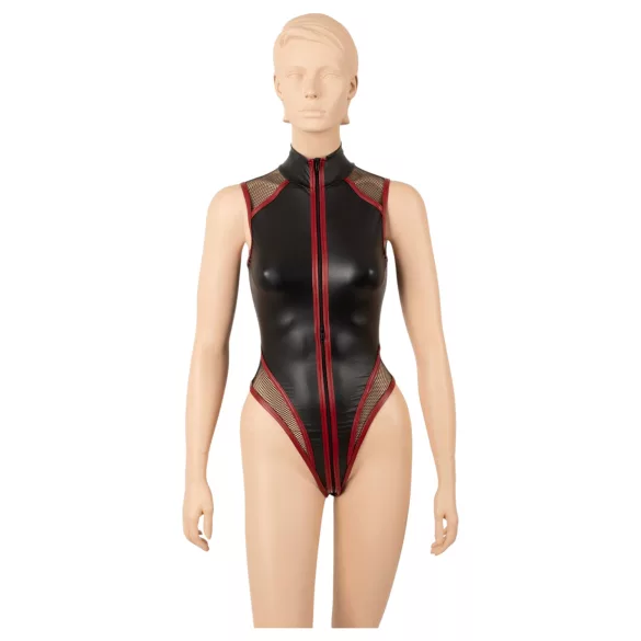 Cottelli - body in rete con cerniera (nero) - M