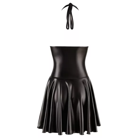 Noir - abito plissettato donna - scollo trasparente con collo - nero - XL