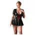 Cottelli Plus Size - abito lucido - corsetto rosso - nero