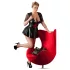 Cottelli Plus Size - abito lucido - corsetto rosso - nero