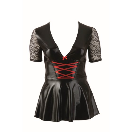 Abito mini scintillante con corsetto rosso Cottelli Plus Size (nero) - XXL