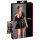 Cottelli Plus Size - abito lucido rosso con corsetto (nero) - XXXXL