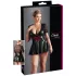 Cottelli Plus Size - abito lucido - corsetto rosso - nero - XXXXL